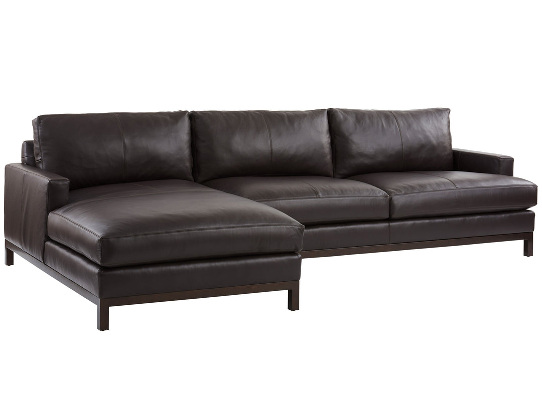 Horizon Leather Sectional - LAF Chaise, Bronze Leather, Fabric 41