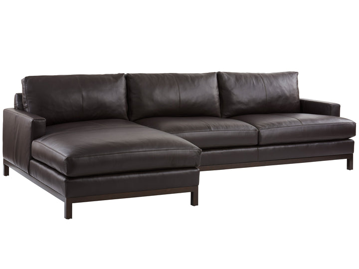 Horizon Leather Sectional - LAF Chaise, Bronze Leather, Fabric 41