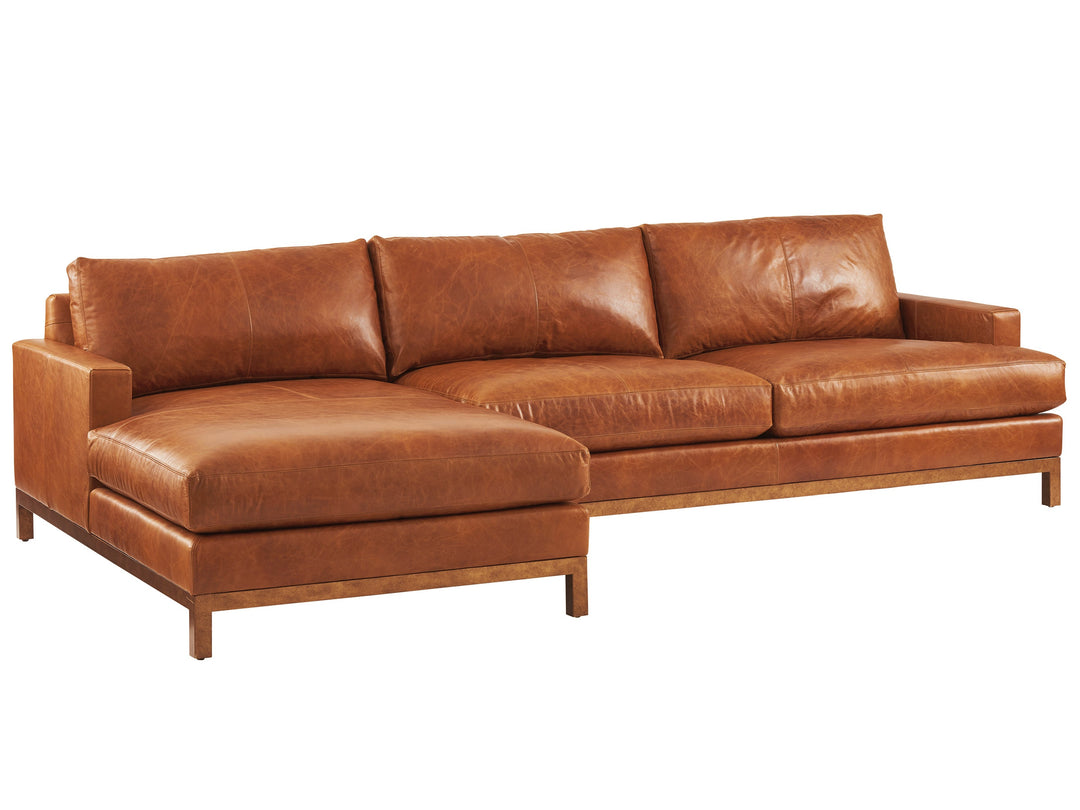 Horizon Leather Sectional - RAF Chaise, Calais Leather, Fabric 41