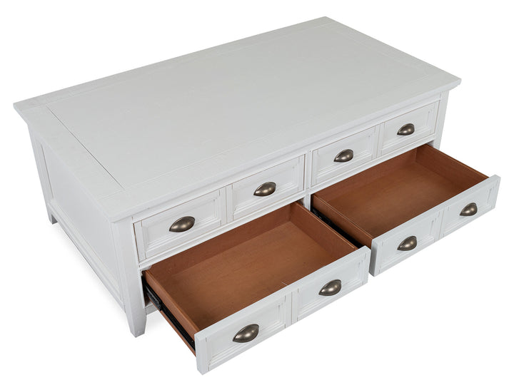 Heron Cove Chalk White Lift Top Storage Cocktail Table With Casters - T4400-50