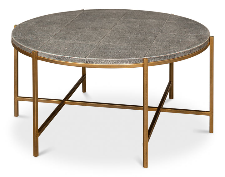 American Home Furniture | Sarreid - Grey Shagreen Coffee Table