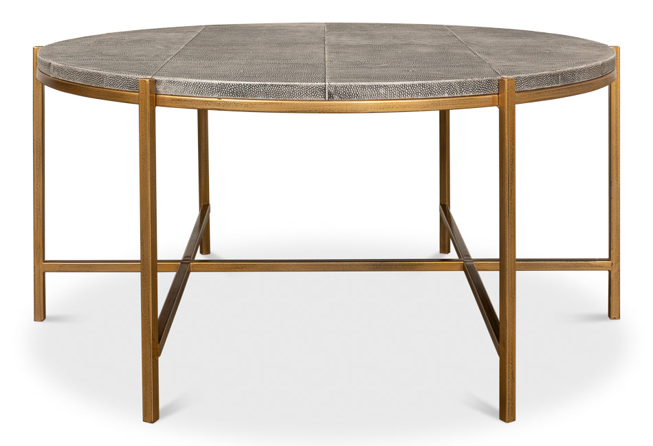 American Home Furniture | Sarreid - Grey Shagreen Coffee Table