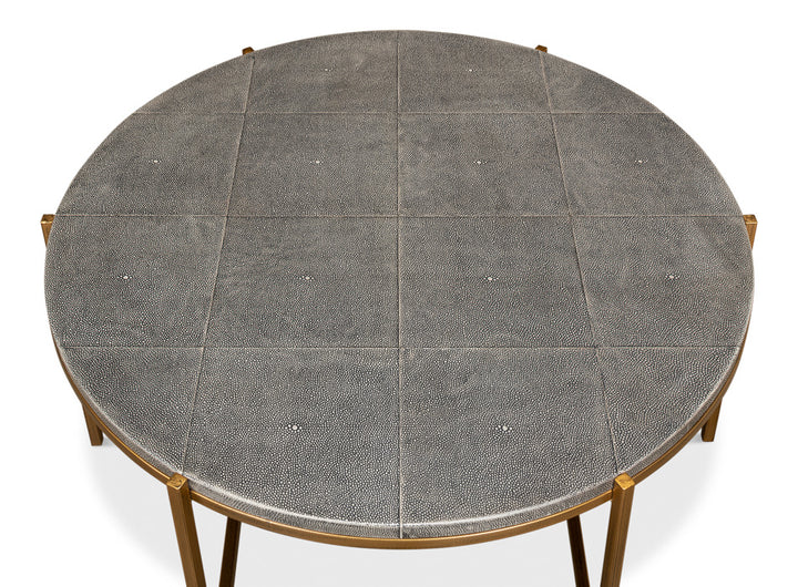 American Home Furniture | Sarreid - Grey Shagreen Coffee Table