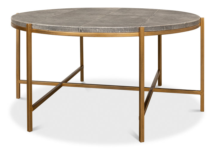 American Home Furniture | Sarreid - Grey Shagreen Coffee Table