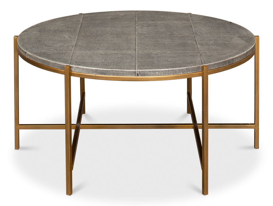 American Home Furniture | Sarreid - Grey Shagreen Coffee Table