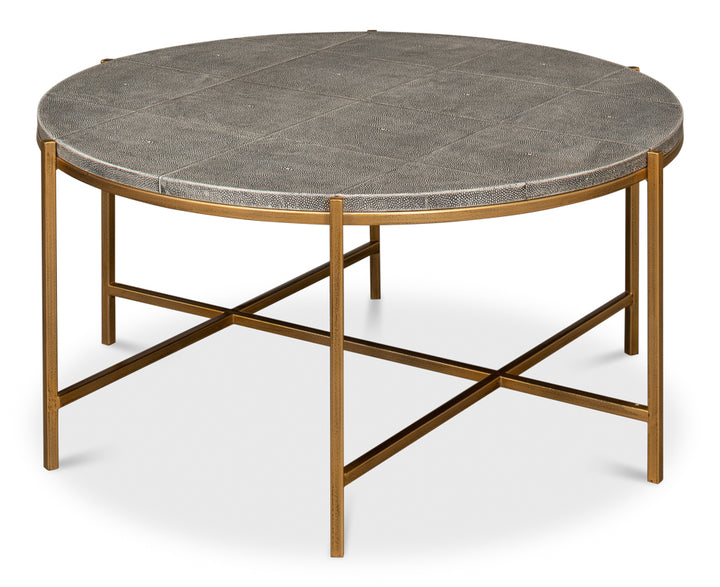 American Home Furniture | Sarreid - Grey Shagreen Coffee Table