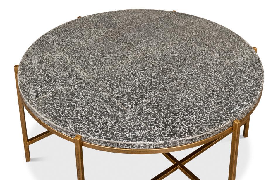 American Home Furniture | Sarreid - Grey Shagreen Coffee Table