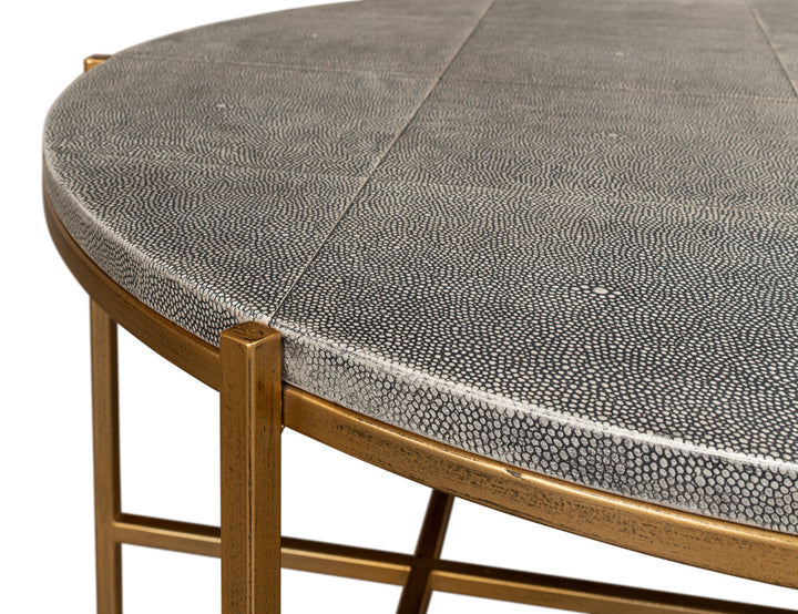 American Home Furniture | Sarreid - Grey Shagreen Coffee Table