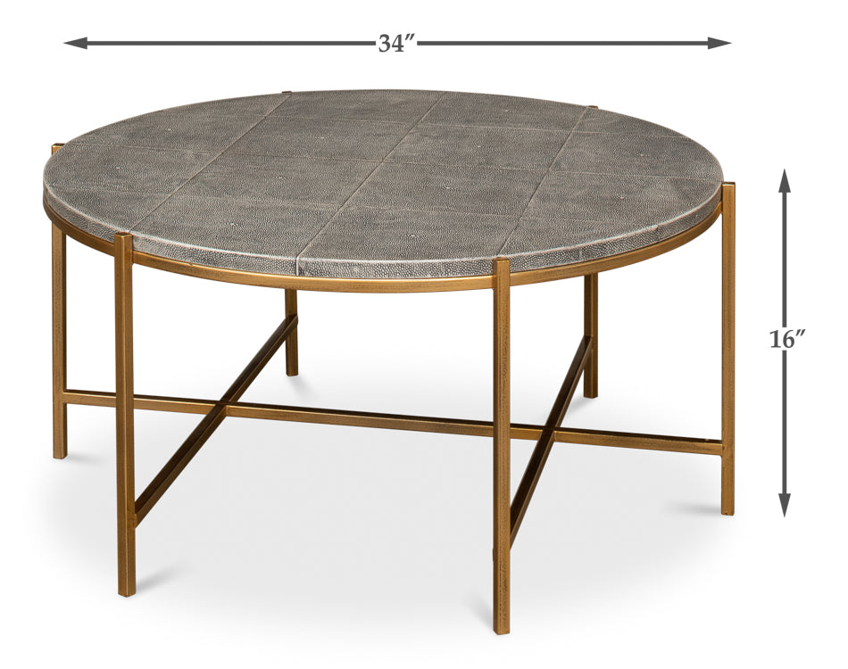 American Home Furniture | Sarreid - Grey Shagreen Coffee Table