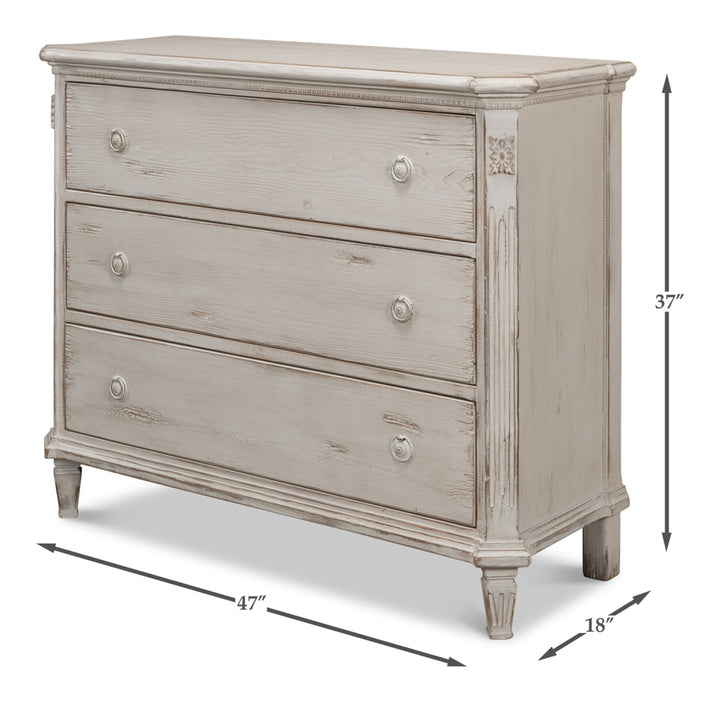 American Home Furniture | Sarreid - Fisher Commode With Stone Grey Finish