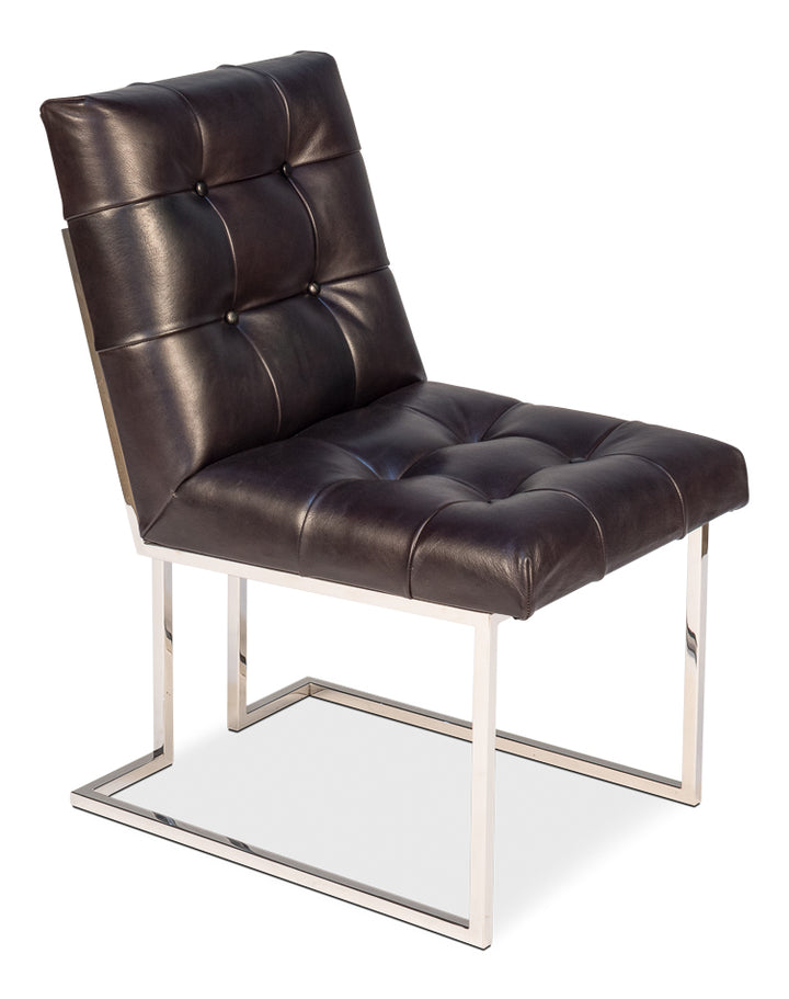 American Home Furniture | Sarreid - Hubbard Iron & Leather Chair