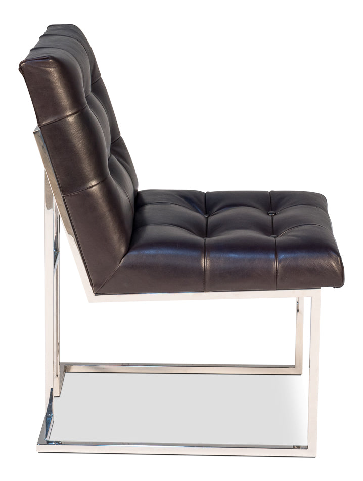 American Home Furniture | Sarreid - Hubbard Iron & Leather Chair