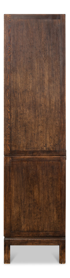 American Home Furniture | Sarreid - Groovy Doors Bookcase - Brown