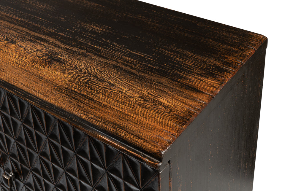 American Home Furniture | Sarreid - Scrubboard Front Sideboard - Ebony