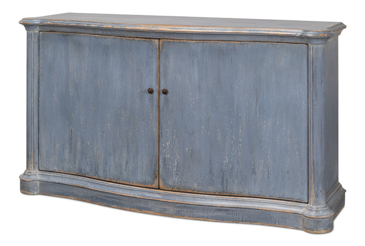 American Home Furniture | Sarreid - Columns Bowfront Sideboard - Blue