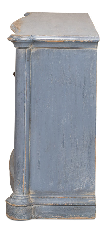 American Home Furniture | Sarreid - Columns Bowfront Sideboard - Blue