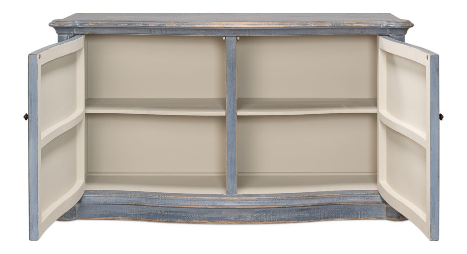 American Home Furniture | Sarreid - Columns Bowfront Sideboard - Blue