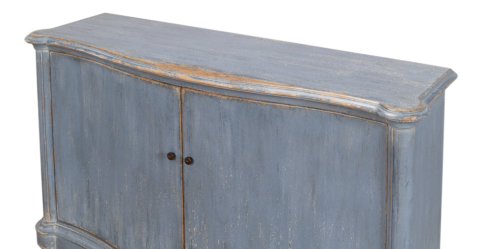 American Home Furniture | Sarreid - Columns Bowfront Sideboard - Blue