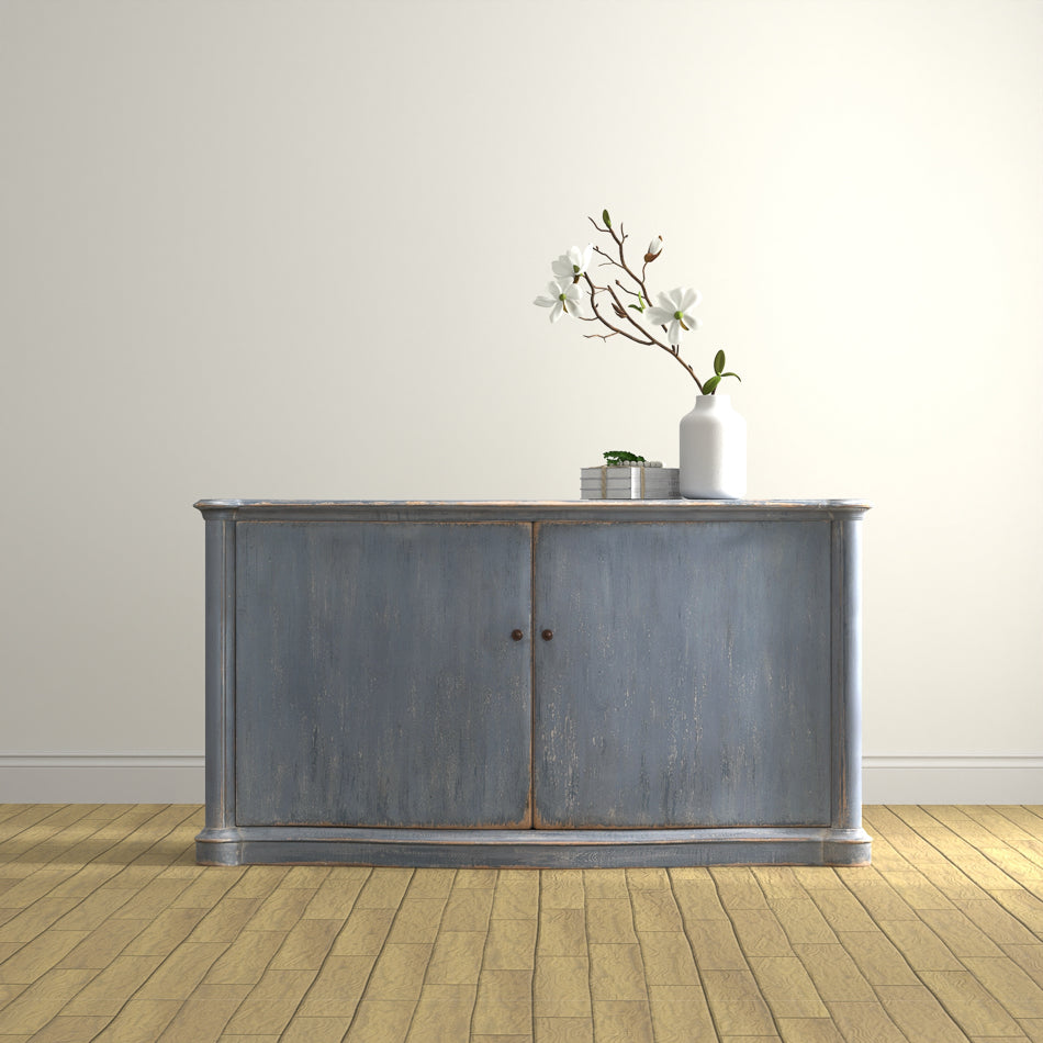 American Home Furniture | Sarreid - Columns Bowfront Sideboard - Blue