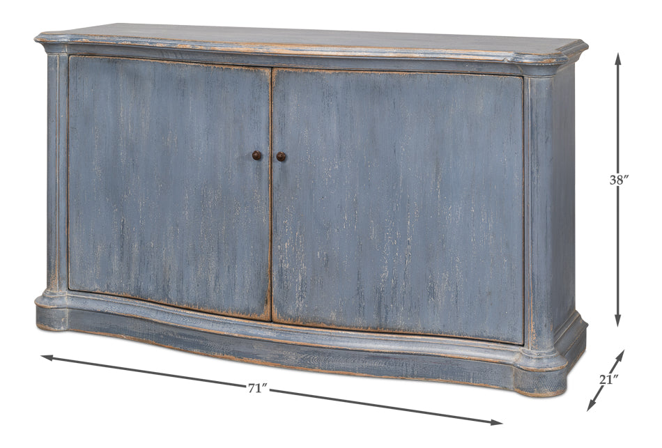 American Home Furniture | Sarreid - Columns Bowfront Sideboard - Blue