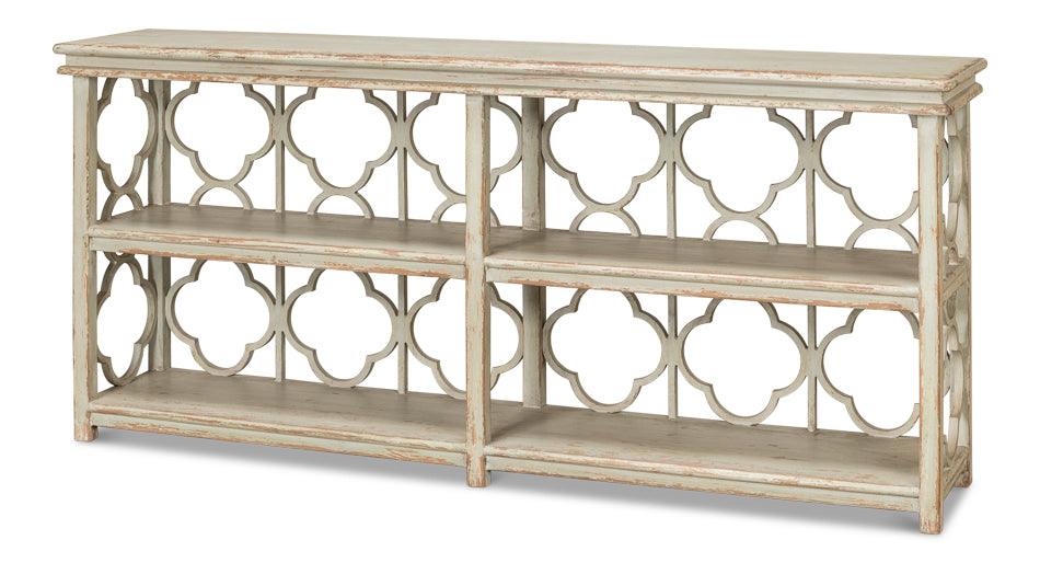 Sarreid Quatrefoil Bookshelf Console Table CONSOLE TABLES