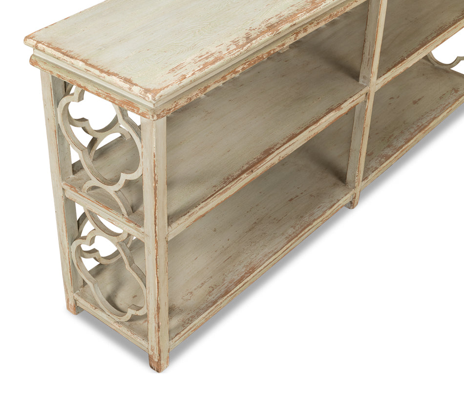 American Home Furniture | Sarreid - Quatrefoil Bookshelf Console Table