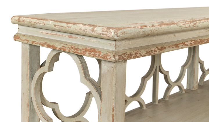 American Home Furniture | Sarreid - Quatrefoil Bookshelf Console Table