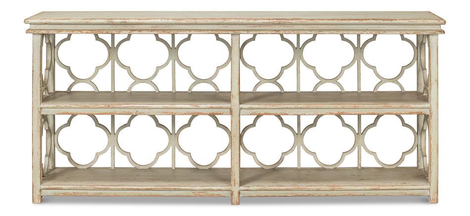 Sarreid Quatrefoil Bookshelf Console Table CONSOLE TABLES