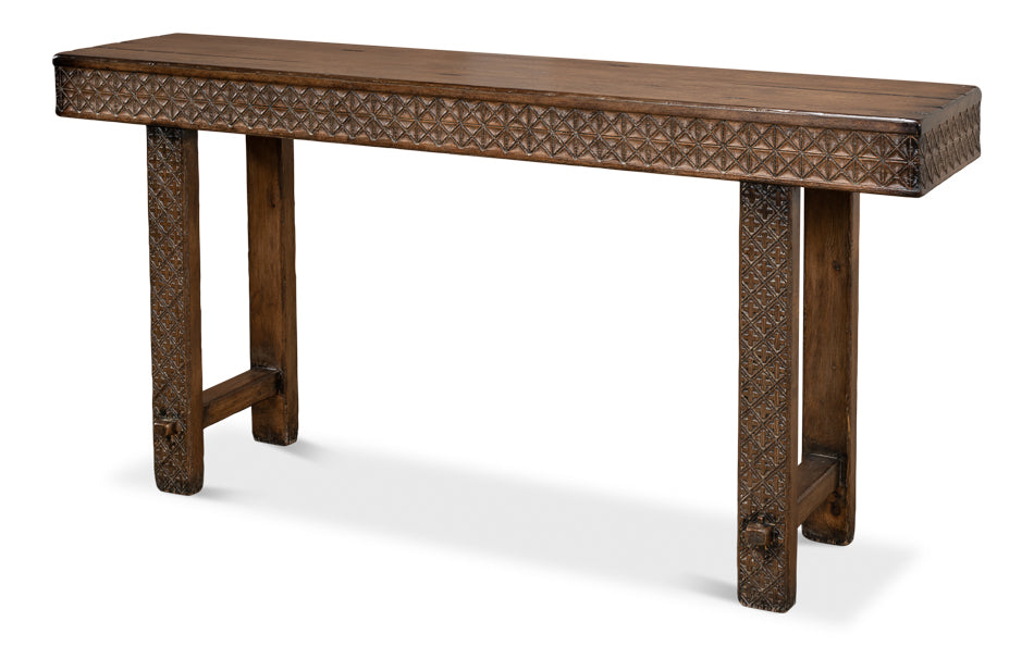 American Home Furniture | Sarreid - Honeycomb & Cross Console Table