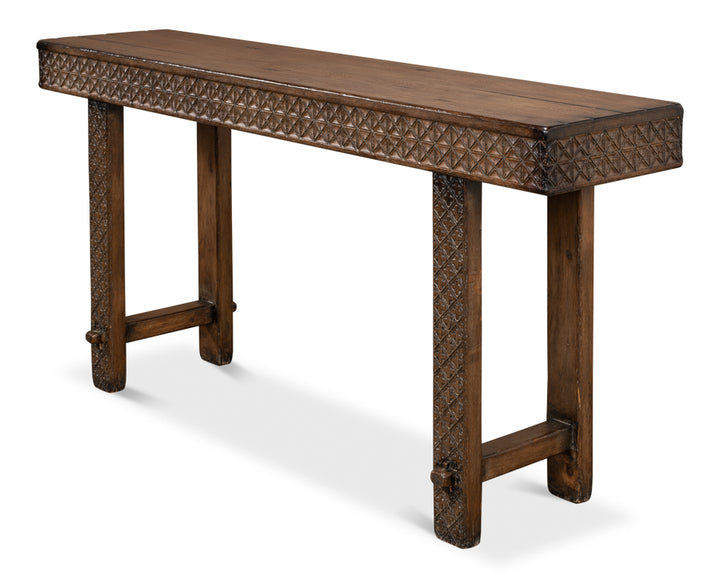 American Home Furniture | Sarreid - Honeycomb & Cross Console Table