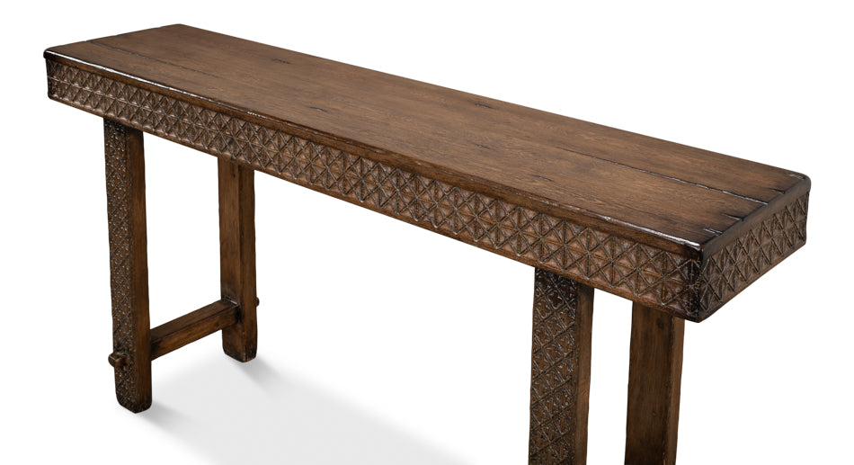 American Home Furniture | Sarreid - Honeycomb & Cross Console Table