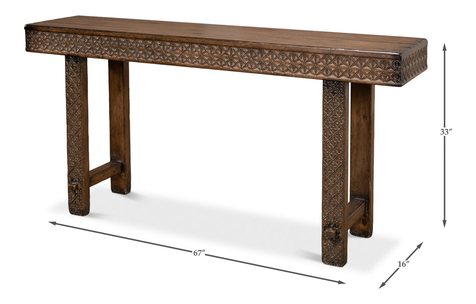 American Home Furniture | Sarreid - Honeycomb & Cross Console Table