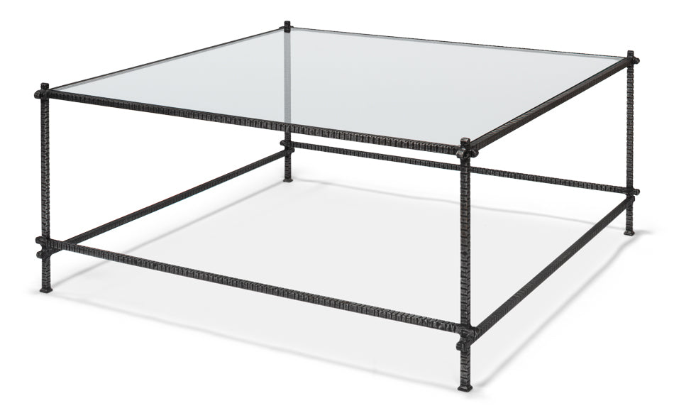 American Home Furniture | Sarreid - Serrated Edge Iron Coffee Table