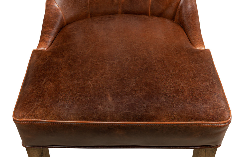 American Home Furniture | Sarreid - Sophie Side Chair - Dark Brown Leather - Set of 2