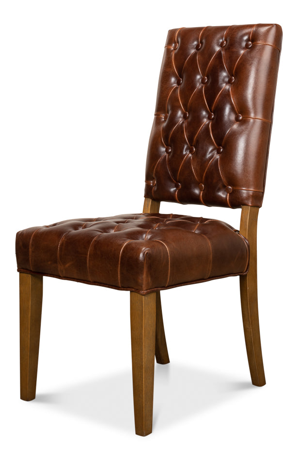 American Home Furniture | Sarreid - Brady Leather Side Chair - Set of 2