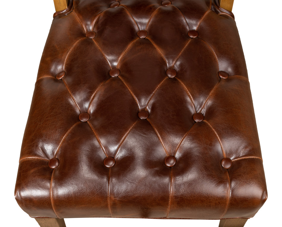 American Home Furniture | Sarreid - Brady Leather Side Chair - Set of 2