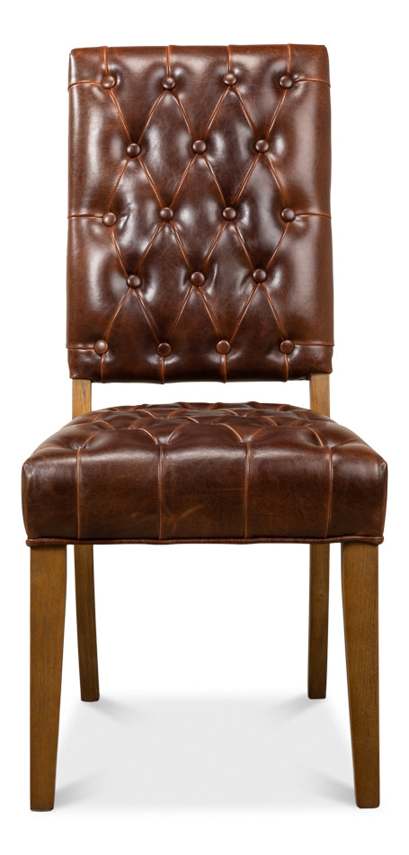 American Home Furniture | Sarreid - Brady Leather Side Chair - Set of 2