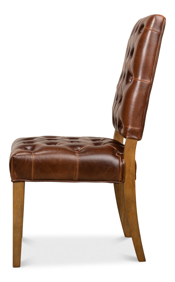 American Home Furniture | Sarreid - Brady Leather Side Chair - Set of 2