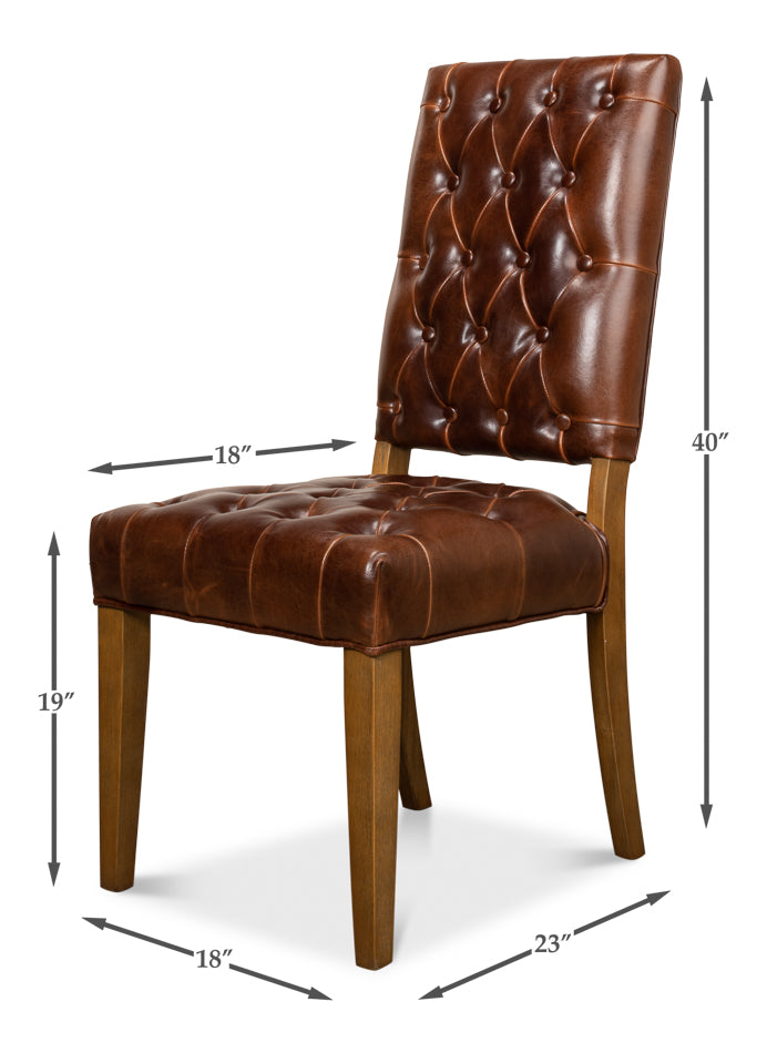 American Home Furniture | Sarreid - Brady Leather Side Chair - Set of 2