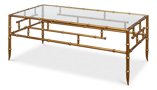 Sarreid Faux Bamboo Metal Coffee Table 48 COFFEE TABLES