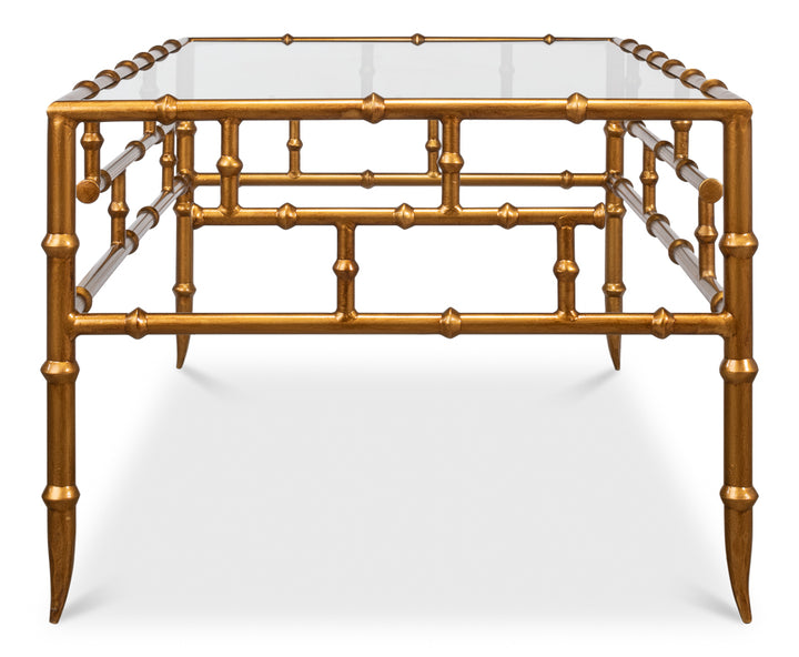 American Home Furniture | Sarreid - Faux Bamboo Metal Coffee Table 48