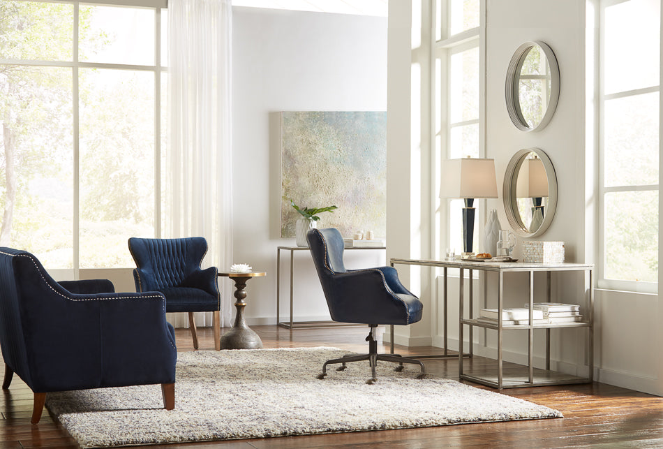 American Home Furniture | Sarreid - Open Desk With Shelves - Marble Top