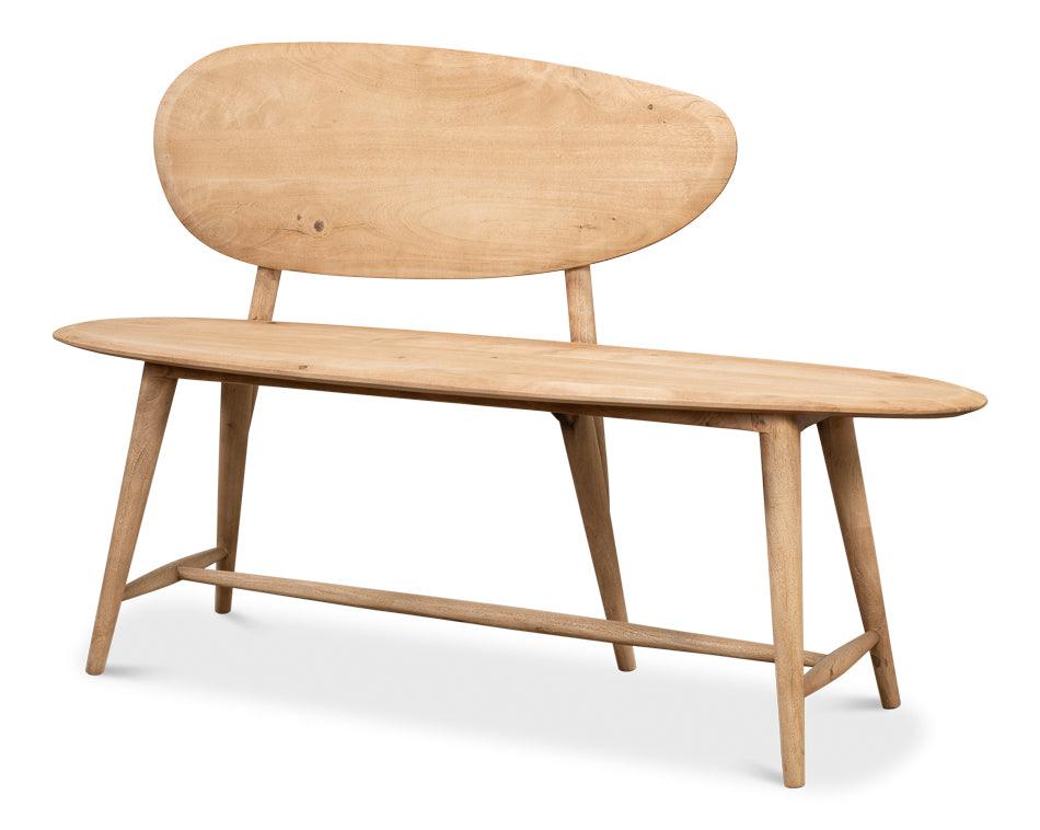 Sarreid Pebble Bench (1 Back) Lionskin Finish BENCHES