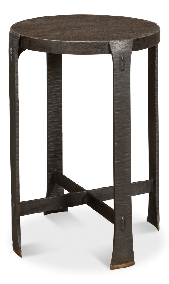 American Home Furniture | Sarreid - Forged Slats Side Table/Moleskin