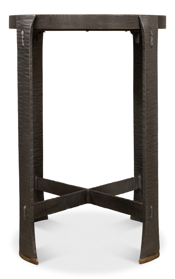 American Home Furniture | Sarreid - Forged Slats Side Table/Moleskin