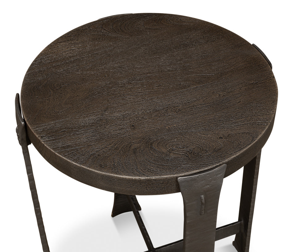 American Home Furniture | Sarreid - Forged Slats Side Table/Moleskin