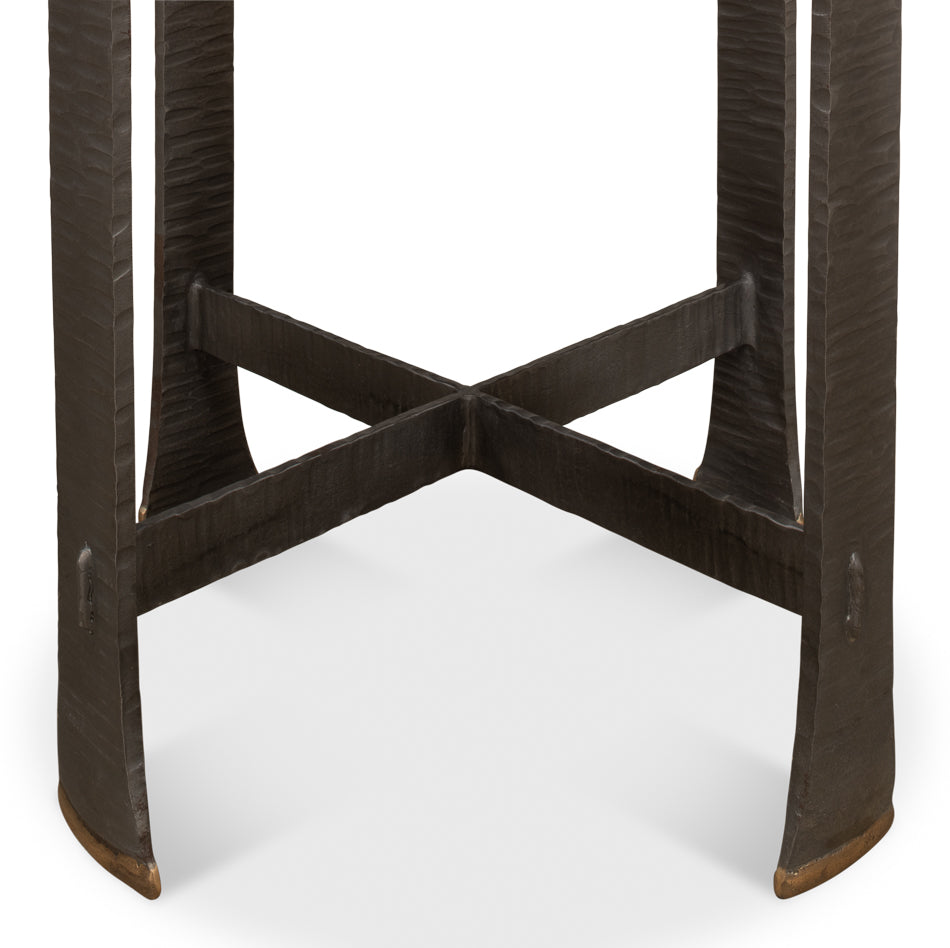 American Home Furniture | Sarreid - Forged Slats Side Table/Moleskin