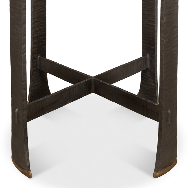 American Home Furniture | Sarreid - Forged Slats Side Table/Moleskin