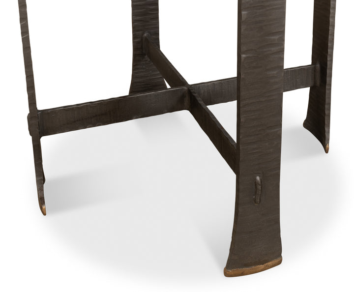 American Home Furniture | Sarreid - Forged Slats Side Table/Moleskin