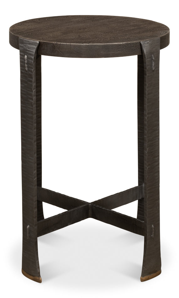 American Home Furniture | Sarreid - Forged Slats Side Table/Moleskin